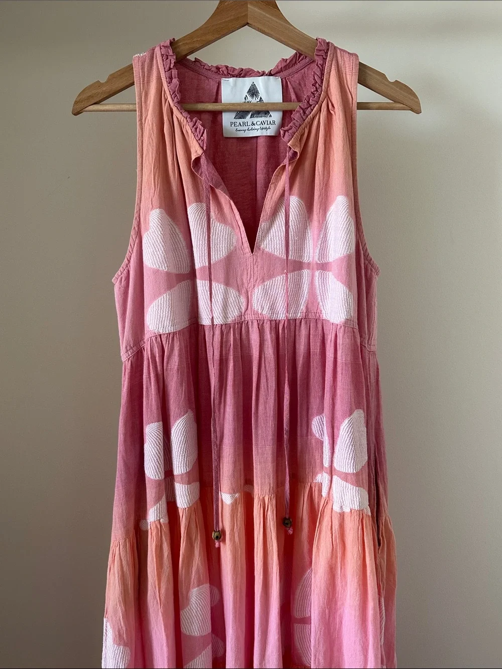 Pearl and Caviar Floral Jacquard Tiered Maxi Dress S/M - Picture 3 of 12